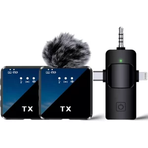 Microfone de lapela sem fio F11-2 2.4Ghz
