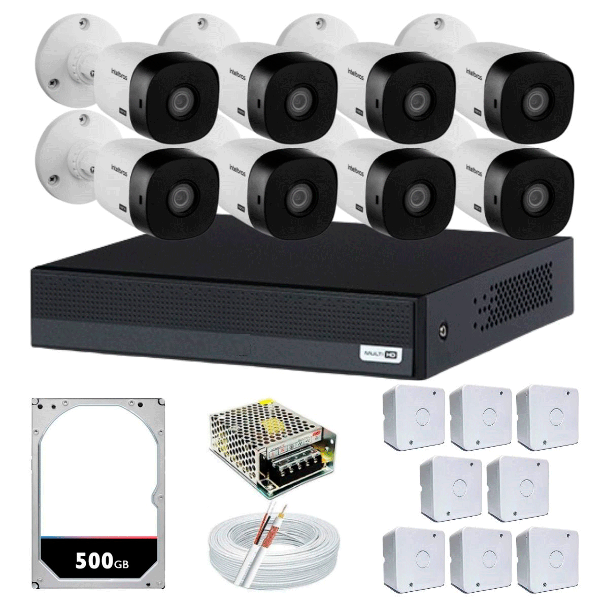 Kit de Vigilância 8 Cameras 1MP